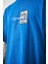 Erkek Expectation Nakışlı Oversize T-Shirt Mavi 5