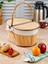 Bambu oval piknik sepeti, şık ve hafif kahverengi, dayanıklı ve kullanışlı tasarım 1