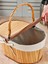Bambu oval piknik sepeti, şık ve hafif kahverengi, dayanıklı ve kullanışlı tasarım 4