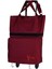 Mine Model 2 Tekerli Su Geçirmez Katlanabilir Teleskobik Kollu Seyahat,alışveriş Çantası- Bordo 2