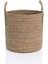 Doğal bej sümbüllü rattan dekoratif kulplu sepet 30x30, küçük hacim 1