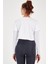 Regular Kadın Bisiklet Yaka Uzun Kol Beyaz Sweatshirt 18557 2