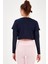 Regular Kadın Bisiklet Yaka Uzun Kol Açık Lacivert Sweatshirt 18557 2