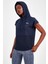 Regular Kadın Kapşonlu Kolsuz Açık Lacivert T-shirt 17504 1