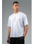 Oversize Erkek Bisiklet Yaka Beyaz- T-shirt 3