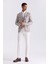 Kahve Slim Fit Mono Yaka Kareli Kombinli Yelekli Takım Elbise 2