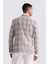 Kahve Slim Fit Mono Yaka Kareli Kombinli Yelekli Takım Elbise 4