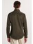 Slim Fit Pamuklu Düz Haki Erkek Gömlek 5