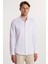 Slim Fit Uzun Kol Siyah Düğmeli Hakim Yaka Poplin Beyaz Erkek Gömlek 1