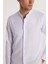Slim Fit Uzun Kol Siyah Düğmeli Hakim Yaka Poplin Beyaz Erkek Gömlek 4