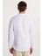 Slim Fit Uzun Kol Siyah Düğmeli Hakim Yaka Poplin Beyaz Erkek Gömlek 5