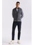Gri Slim Fit Fermuarlı Triko Hırka 2