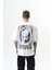 Erkek Indefinite Baskılı Oversize T-Shirt Beyaz 1