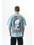 Erkek Indefinite Baskılı Oversize T-Shirt Bebe Mavi 1