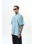 Erkek Indefinite Baskılı Oversize T-Shirt Bebe Mavi 3