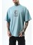 Erkek Indefinite Baskılı Oversize T-Shirt Bebe Mavi 5