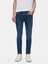 Jumy Dar Paça Erkek Jean Pantolon Orta Bel Denim Kumaş Günlük Stil 2
