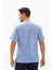 Büyük Beden Kısa Kol Şile Bezi Bisiklet Yaka Erkek Yazlık Tshirt Mavi 3032 2