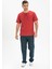 Kısa Kol Şile Bezi Zımbalı Erkek Tshirt Kırmızı 3