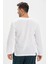 Büyük Beden Uzun Kol Şile Bezi Bisiklet Yaka Yazlık Tshirt Beyaz 3001 2