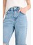 Straight Wide Yırtık Detaylı Yüksek Bel Uzun Jean Yıkamalı Pantolon E8016AX25SM 5