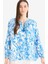 Relax Fit Bağcıklı Yaka Desenli Uzun Kollu Tesettür Gömlek Tunik E1100AX25HS 1