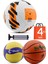 4'lü Set Basketbol Voleybol Sert Zemin Futbol Topu Top Şişirme Pompası Seti TURUNCU-018 1