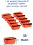 10 Adet Turuncu Çok Amaçlı 7L Sepetler, Düzen ve Saklama İçin Uygun, Plastik, 4+ Parça 1