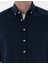 Erkek Lacivert Slim Fit Keten Görünümlü Gömlek 50302710-VR033 6