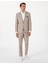 Erkek Açık Kahverengi Slim Fit Yün Keten Karışımlı Çizgili Takım Elbise 50302403-VR002 4