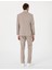 Erkek Açık Kahverengi Slim Fit Yün Keten Karışımlı Çizgili Takım Elbise 50302403-VR002 5