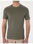 Erkek Haki Slim Fit Merserize Basic Tişört 50302560-VR027 6