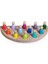 Waldorf Peg Bebek Renk Eşleştirme Oyunu 12LI Insan Figürleri Doğal Ahşap Oval Büyük Boy 36X18cm 3