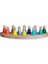 Waldorf Peg Bebek Renk Eşleştirme Oyunu 12LI Insan Figürleri Doğal Ahşap Oval Büyük Boy 36X18cm 4