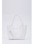 Beyaz SHK108 Çıtçıtlı Suni Deri Cüzdanlı Makyaj Çantalı Kadın El ve Omuz Çantası U:25 E:38 G:15 cm 1