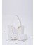 Beyaz SHK108 Çıtçıtlı Suni Deri Cüzdanlı Makyaj Çantalı Kadın El ve Omuz Çantası U:25 E:38 G:15 cm 2