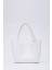 Beyaz SHK108 Çıtçıtlı Suni Deri Cüzdanlı Makyaj Çantalı Kadın El ve Omuz Çantası U:25 E:38 G:15 cm 4