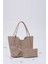Vizon SHK108 Çıtçıtlı Suni Deri Cüzdanlı Makyaj Çantalı Kadın El ve Omuz Çantası U:25 E:38 G:15 cm 2
