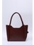 Bordo SHK108 Çıtçıtlı Suni Deri Cüzdanlı Makyaj Çantalı Kadın El ve Omuz Çantası U:25 E:38 G:15 cm 4