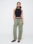 Kadın Haki High Rise Barrel Kargo Khaki Pantolon 1