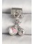 Gümüş Renk Pembe Mineli Kalp Zirkon Taş Detay Nomination Charm - EBJ250501W32873 1