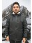 Spor Erkek Kürklü Su ve Rüzgar Geçirmez Kapüşonlu Mont & Kaban & Parka 2
