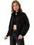 Spor Kadın Dik Yaka Su ve Rüzgar Geçirmez Oversize Crop Mevsimlik Yağmurluk Rüzgarlık 3