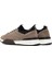 Erkek Bej Kalın Tabanlı Bağcıklı Deri Casual Sneaker 24SFD637118 5