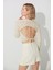 Ekru Sırt Dekolteli Bisiklet Yaka Triko Kazak 2