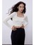 Ekru Uzun Kollu Crop Triko Kazak SWK4500EK 1