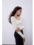 Ekru Uzun Kollu Crop Triko Kazak SWK4500EK 4