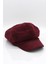 Kadın Kasket Yün Flat Cap Bordo Şapka 2