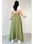 PNT-07410 Mint Yeşili Dokuma Kuşaklı Şalvar Etek Pantolon 3
