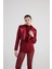 Camila Crop Blazer Ceket Bordo 4